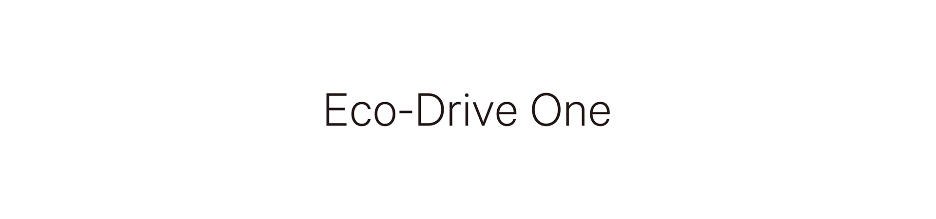 Eco-Drive One